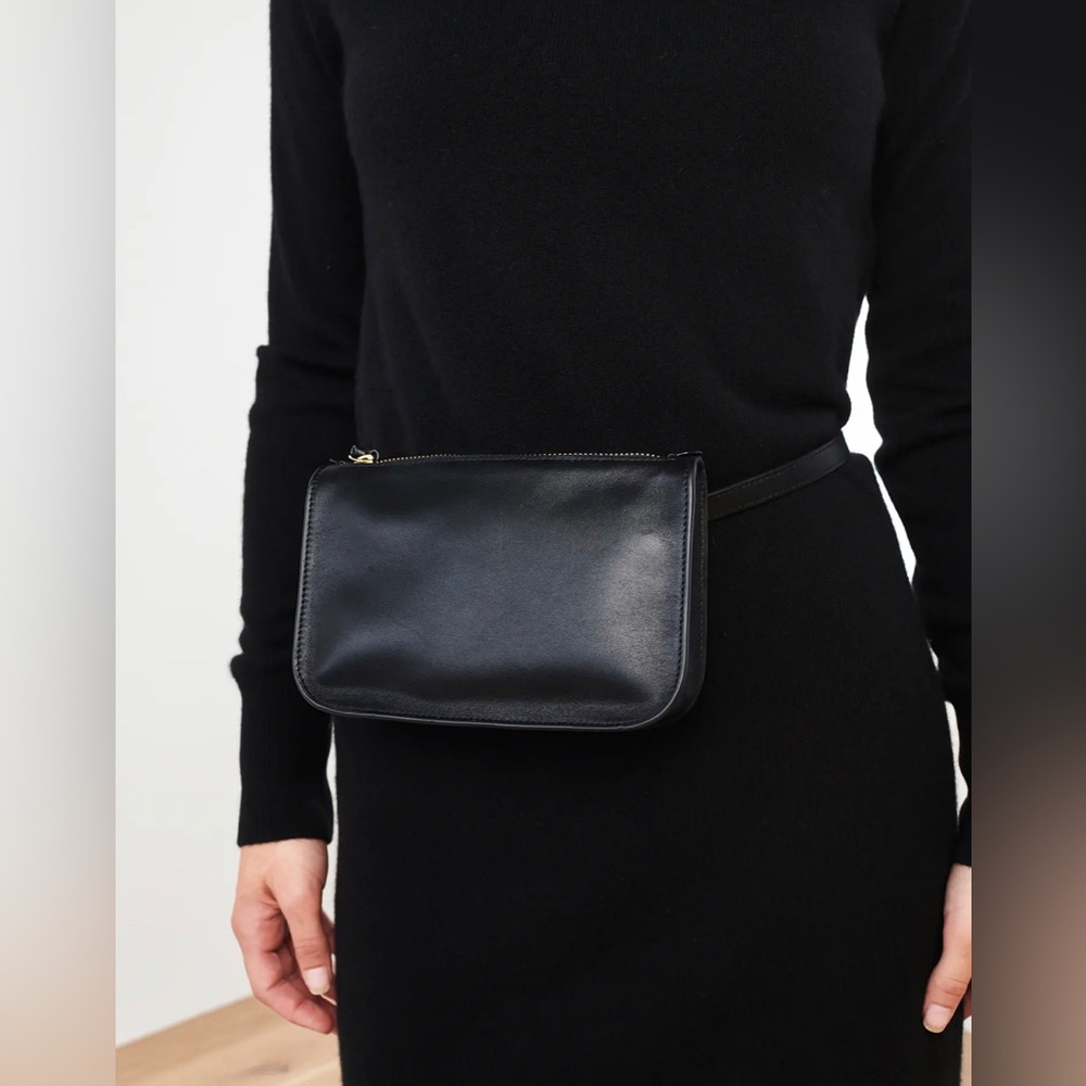 Quince 100% Italian Nappa Leather Belt Bag, Black